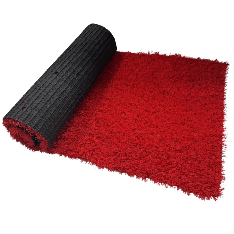 Red 18mm Artificial Grass Carpet Dubai – Decorative Synthetic Turf